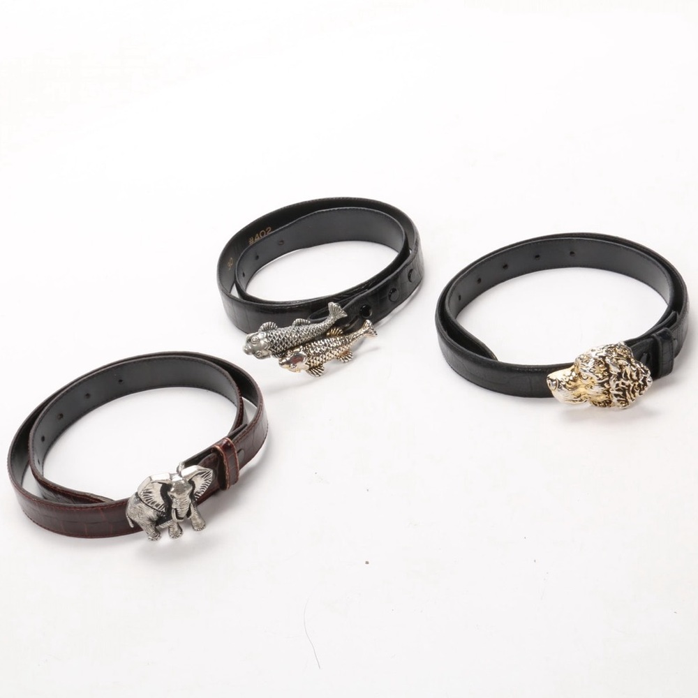 Set of 3 Vintage Vicenza Italian Leather Belts